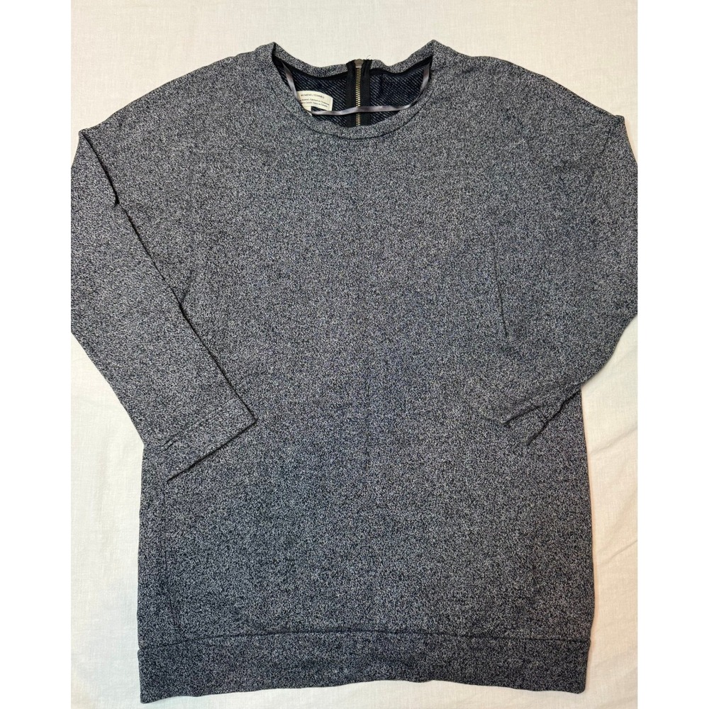 MEC Women's Medium Tunic Sweatshirt Organic Cotton Tencel Grey Zip Back